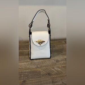 White Italian leather bag